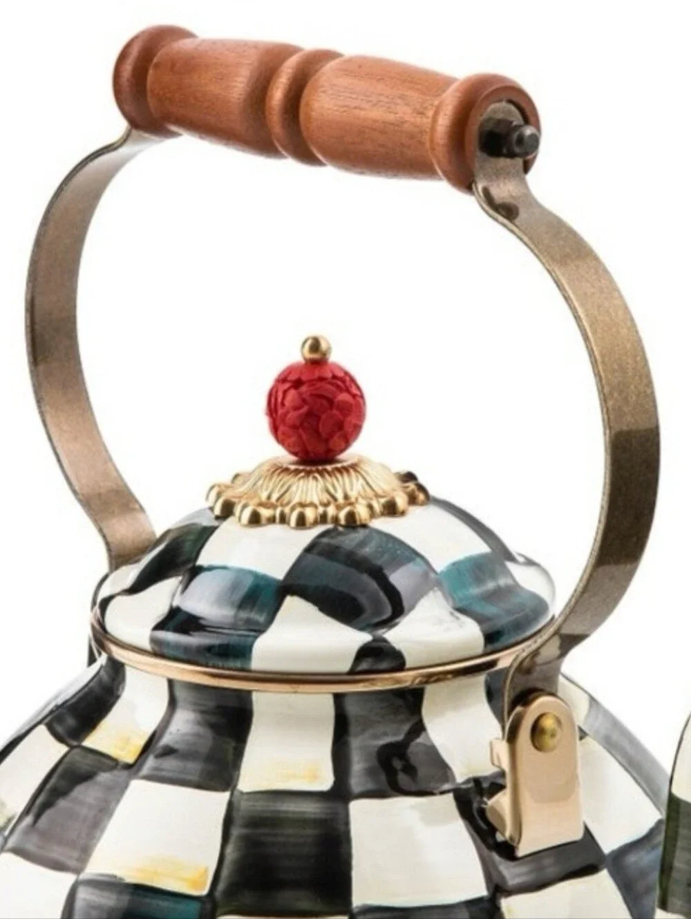 Mackenzie Childs Courtly check 3 Qt Tea Kettle, NEW